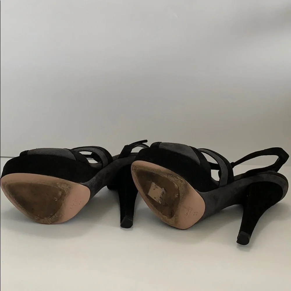 Prada Black Gray platform shoes sandals 36 6 B RARE HTF GORGEOUS DESIGNER